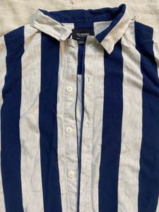 All Rugged Navy &amp; White Striped Short-Sleeve Shirt
