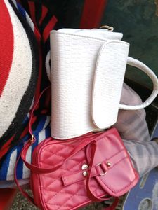 Stylish Pink  White 2 purse