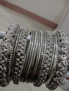 Silver Oxidised Bangles