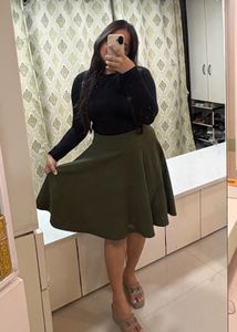 Olive Green Mini Skirt