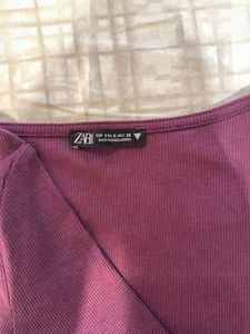 Zara Ribbed long Sleeve Crop Top