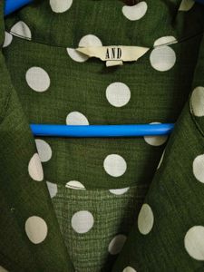 AND Olive Green Polka Dot Dress