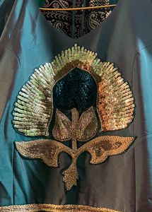 Elegant Teal &amp; Gold Indian Gown