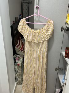 Striped Off-the-Shoulder Jumpsuit