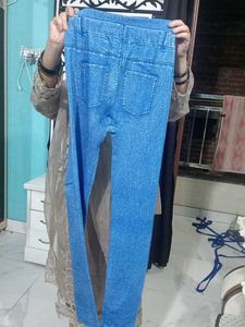 Denim Look Leggings stretchable legi like new