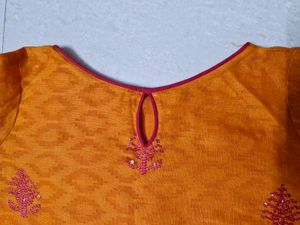 Mustard Yellow Kurti With Dupatta