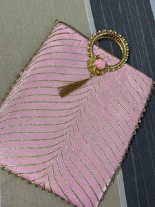 PINK PARTY WEAR SMALL POUCHY BAG