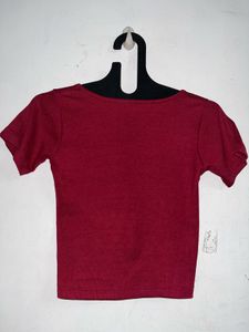 Burgundy Square Neck Top