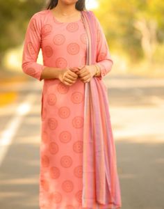Peach kurti set