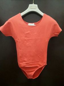 Coral Scoop Neck Bodysuit