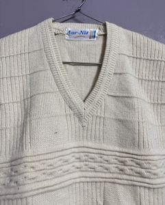 solid half vest wool sweater