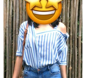 Very Stylish Striped Cold Shoulder Top