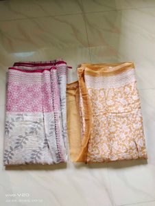 Combo Printed Cotton Saree Set Sell😍😍