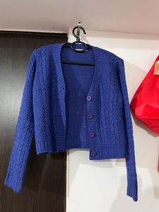 Dressbery Women Blue Cardigan Sweater