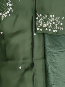 3 Pc Roman Silk Suit With Sequence Work Dupatta