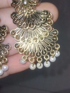 It A Peacock Styled Golden Earrings