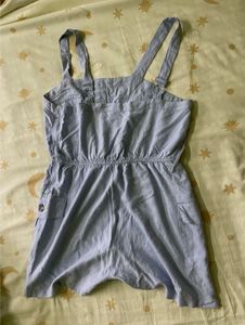 Blue Romper with Button Detail