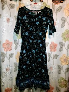 Green Floral Print Dress