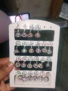 Sparkling Drop Earrings pack of 2