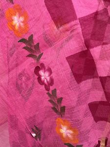 Rose Pink Kota Doriya Painted Suit
