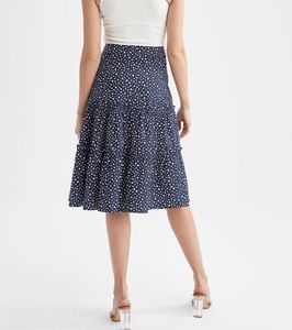 De Facto Navy Polka Dot Skirt