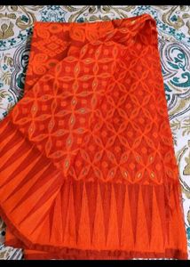 unused Elegant Orange Saree