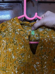 Mustard colour very beautiful short kurti