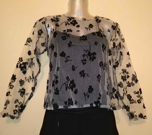 Size Small🎁Buy 2 Get 1 Free 🎁 Floral Sheer Top