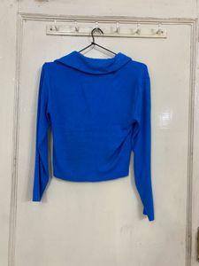 Blue V-Neck Top