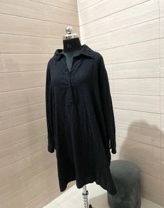 H&M Black Shirt Oversized Dress
