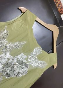 Lime Green Party Wear Dress For 32 Bust