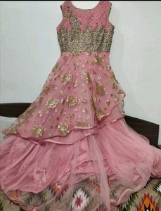 Pink & Gold Embellished Gown