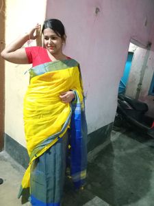 Blue &amp; Yellow Saree