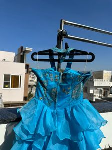 Turquoise Ruffle Gown