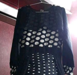 Polka Dot Black And White Gown