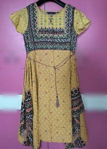 Yellow Printed Kurta