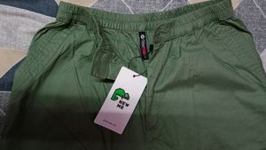New Me Olive Cargos For Women