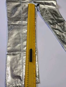 Metallic Silver Cropped Pants