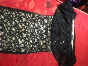Chaps Black Lace Mini Dress