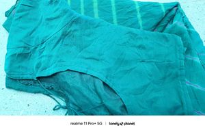 Green Chiffon Laheriya Saree