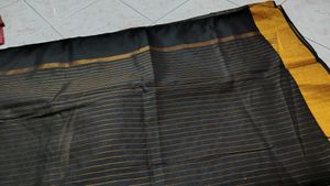 Black and Golden Saree with stitched blouse