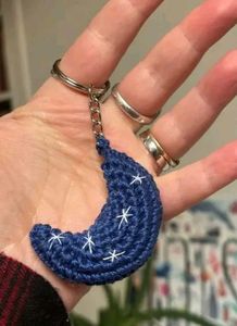 Crochet Moon keychain