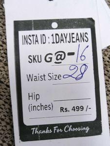 G@16 Size-28 (Sale) Latest Ladies high waist Jeans