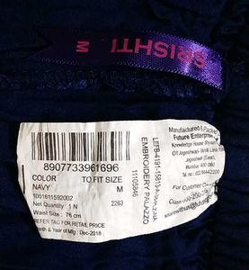 Chikankari Navy Blue Palazzos