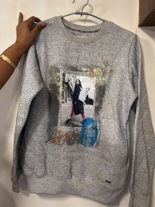 Grey Graphic Print Sweatshirt
