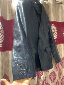 Navy Blue Unisex Leather Jacket📌offer In Profile
