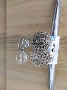 An Exclusive Pair Of Oxidised Jhumkas