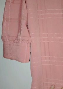 Pink Checkered Puff Sleeve Top