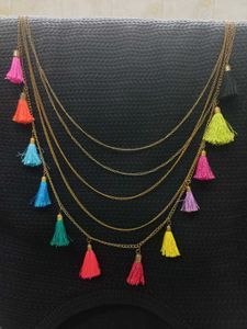 NEVER WORN🌸 BOHO TASSELED Necklace 💜💛💚