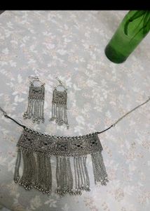 Silver Necklace &amp; Earring Set All 4 At Just 150